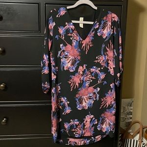 Black, pink, and blue dress from a boutique, size small